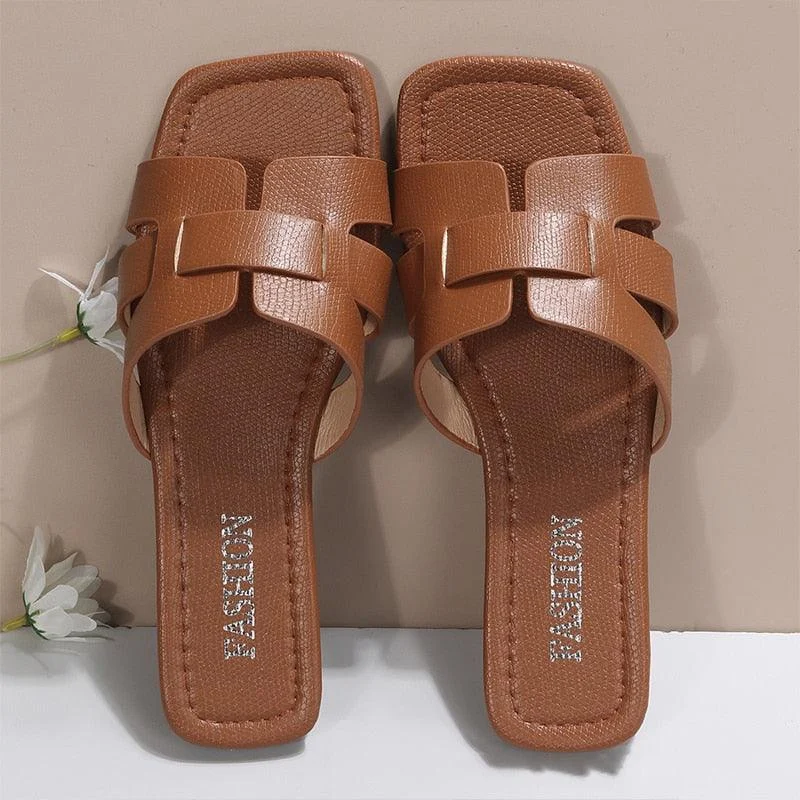 Flat Bottom Non-slip Outdoor Open Toe Slides Shoes - Glova