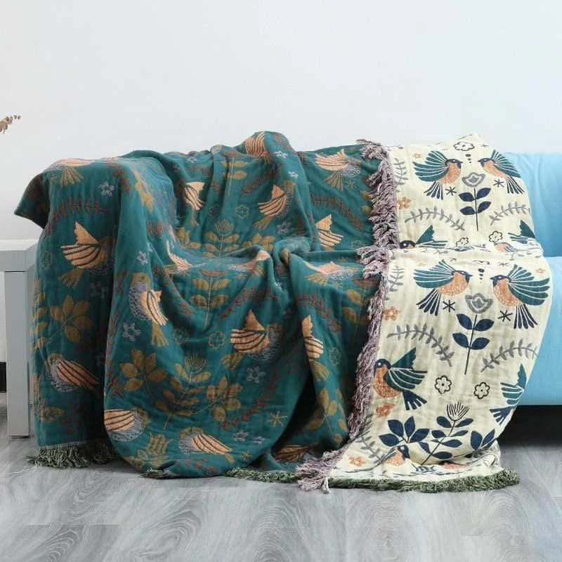 Flock of Birds Summer Throw Blanket - Glova