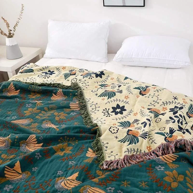 Flock of Birds Summer Throw Blanket - Glova