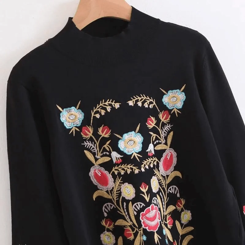 Floral Autumn Knit Sweater - Glova