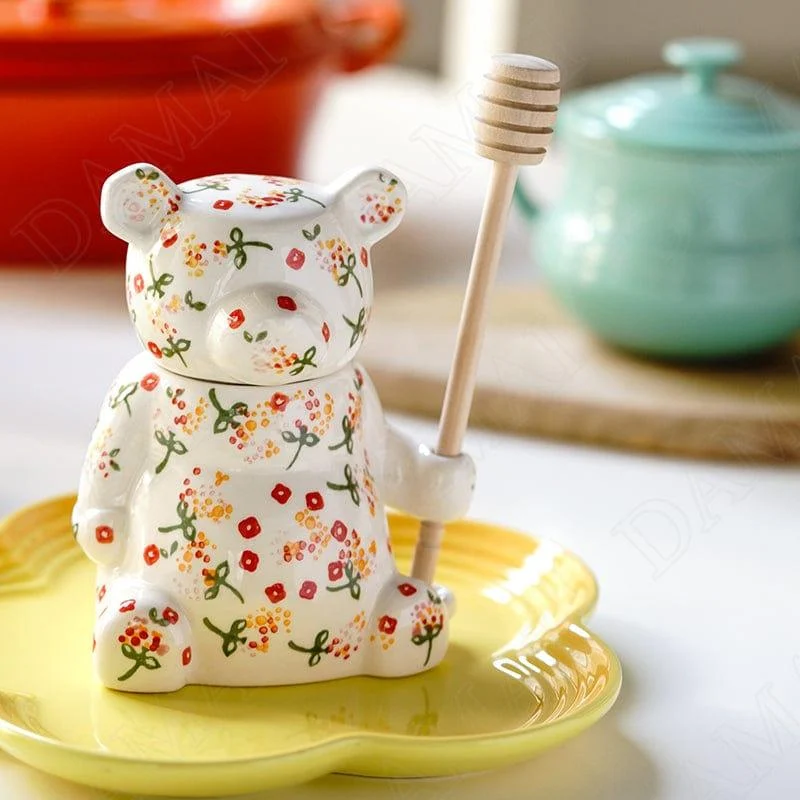 Floral Bear Honey Jar - Glova