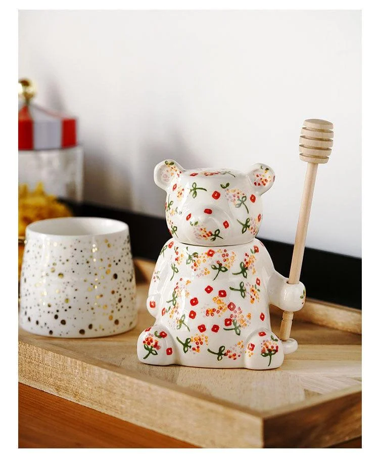 Floral Bear Honey Jar - Glova