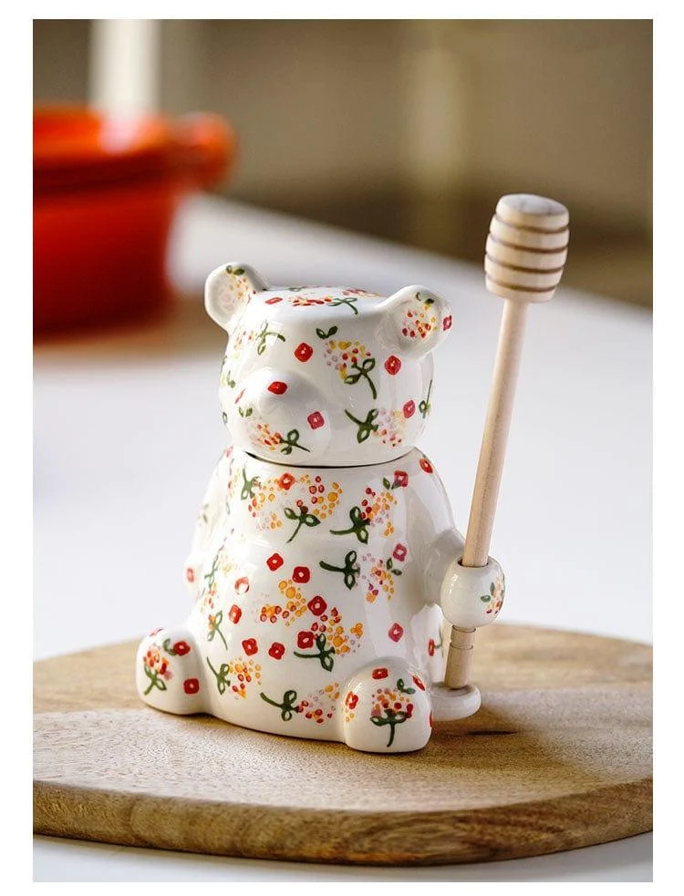 Floral Bear Honey Jar - Glova