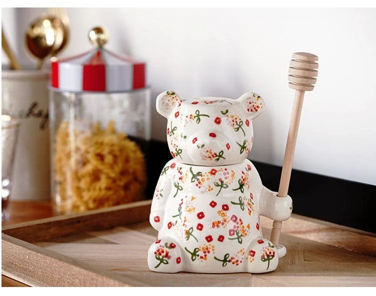 Floral Bear Honey Jar - Glova