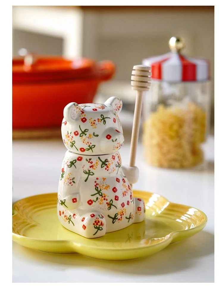 Floral Bear Honey Jar - Glova