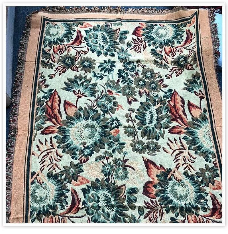 Floral Double-faced Throw - Glova