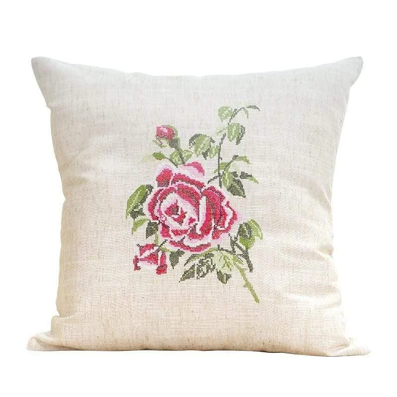 Floral Embroidered Cushion Cover - Glova