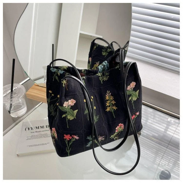 Floral Embroidered Handbag - Glova