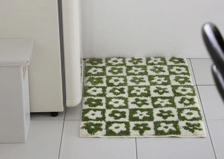 Floral Grids Tufted Bath Mats - Glova