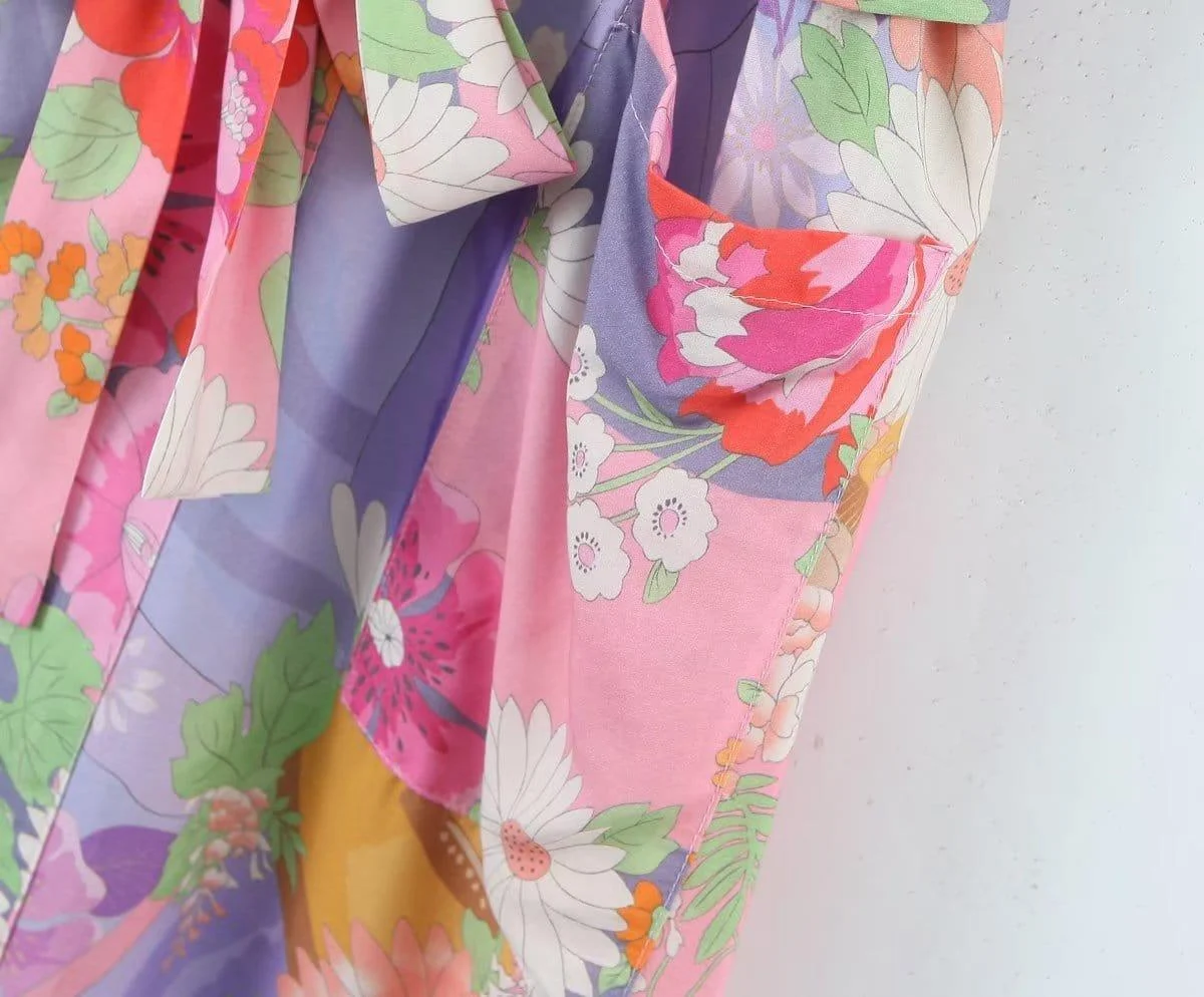 Floral Print Bohemian Kimono Robe - Glova