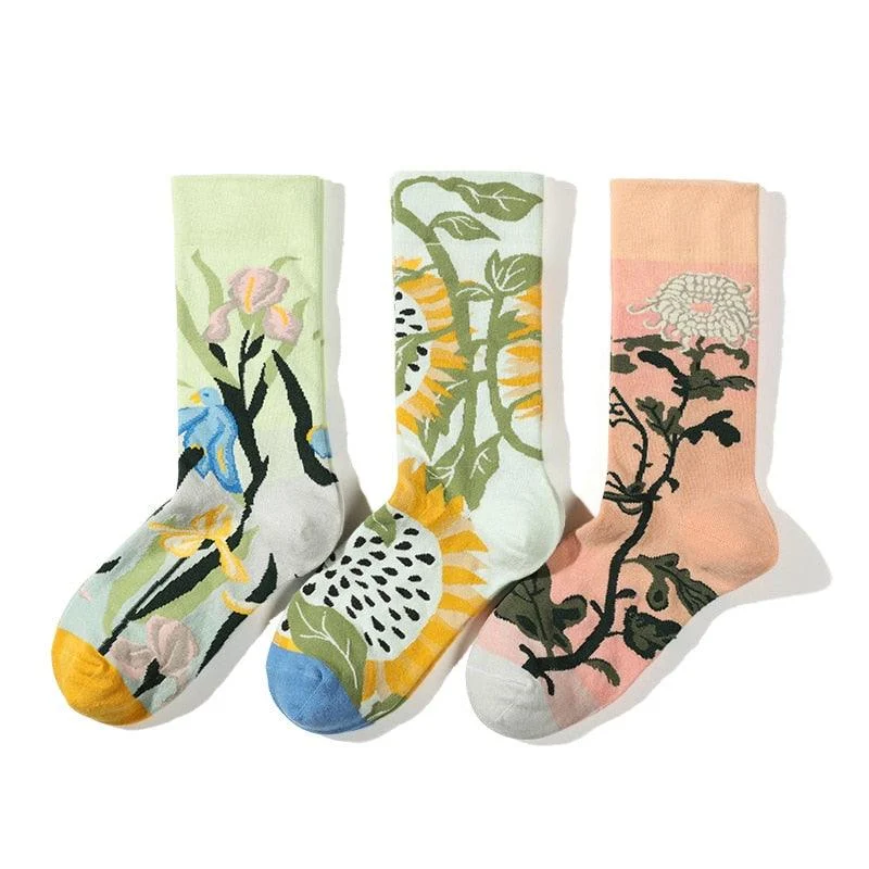 Floral Prints Socks Set - Glova