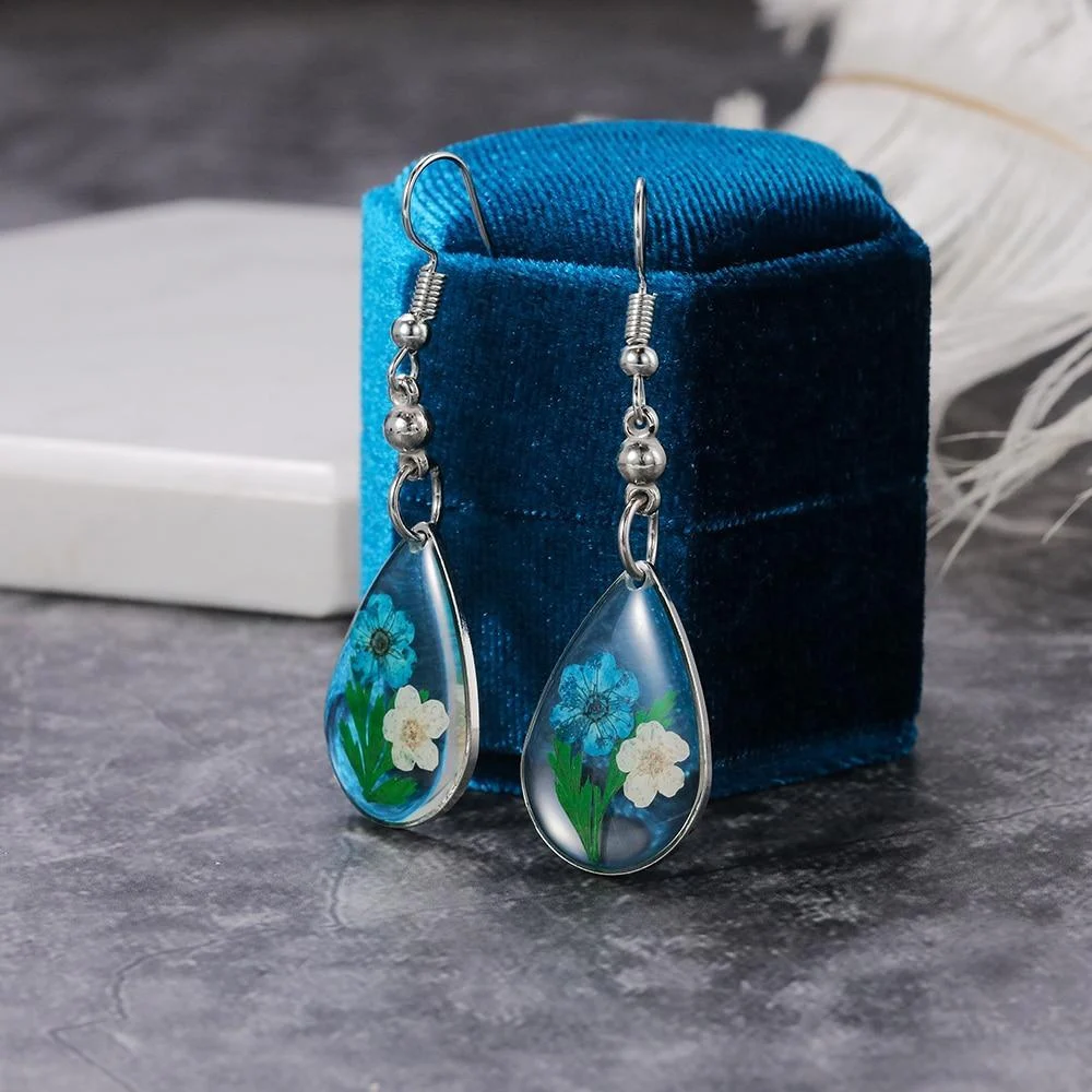 Floral Water Drop Earrings - Glova