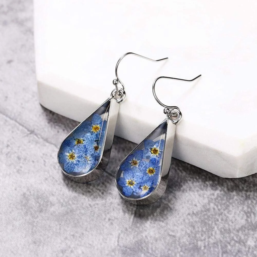 Floral Water Drop Earrings - Glova