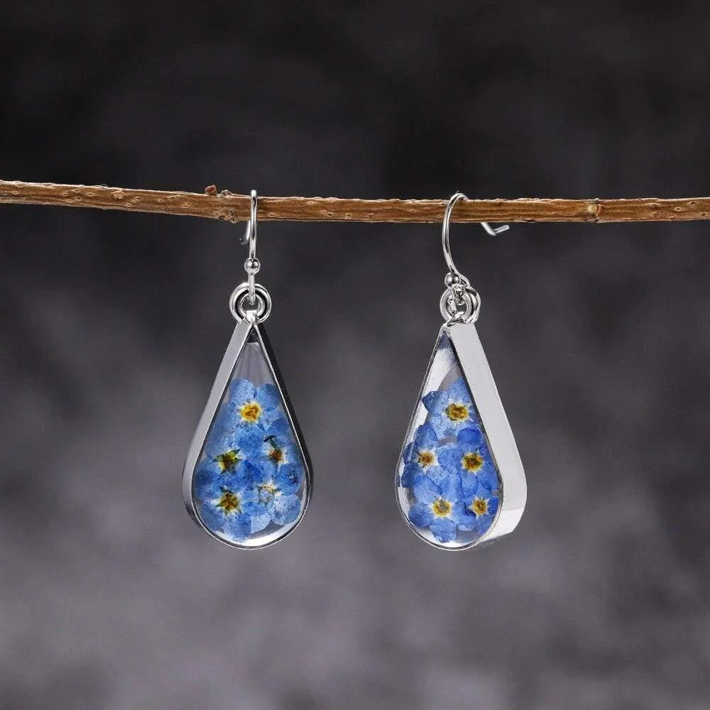 Floral Water Drop Earrings - Glova