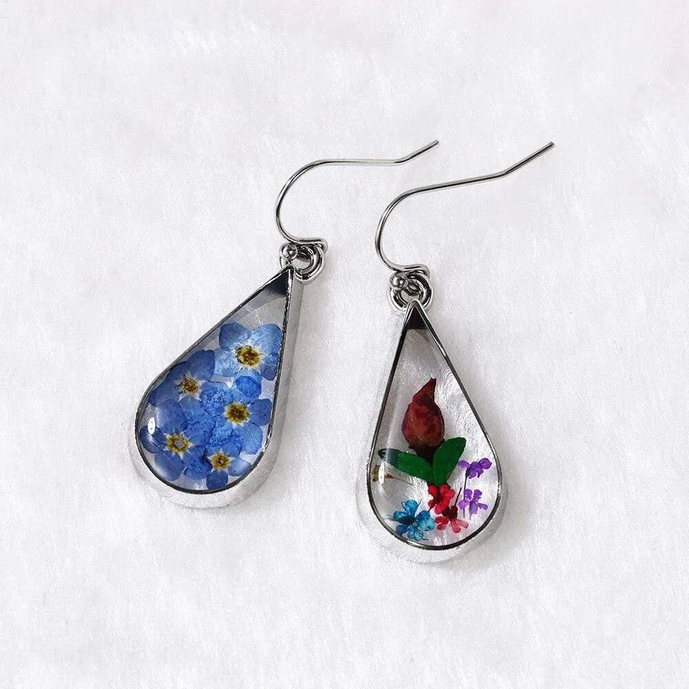 Floral Water Drop Earrings - Glova