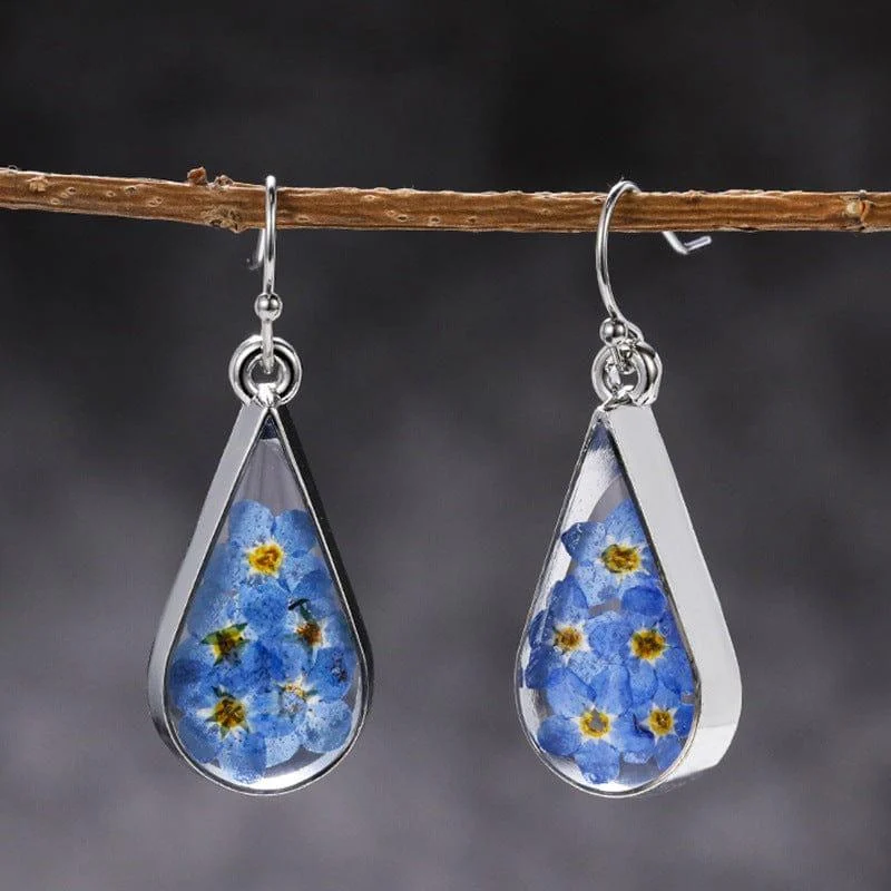 Floral Water Drop Earrings - Glova