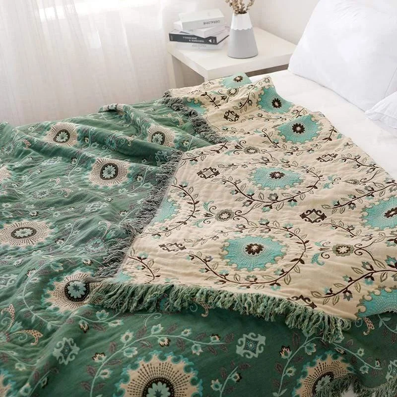 Flow Tree Cotton Throw - Glova