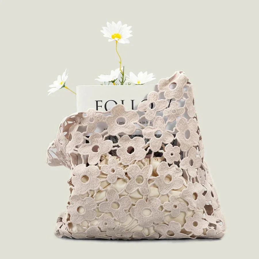 Flower Cut Out Eyelet Hobo Bags - 4 Colors - Glova