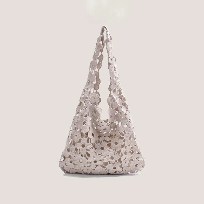 Flower Cut Out Eyelet Hobo Bags - 4 Colors - Glova