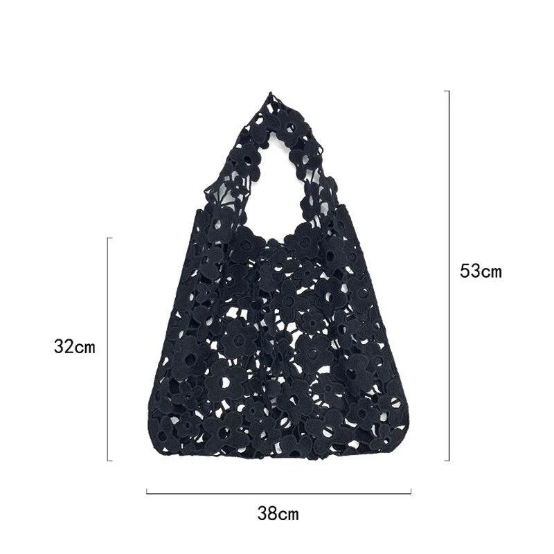 Flower Cut Out Eyelet Hobo Bags - 4 Colors - Glova