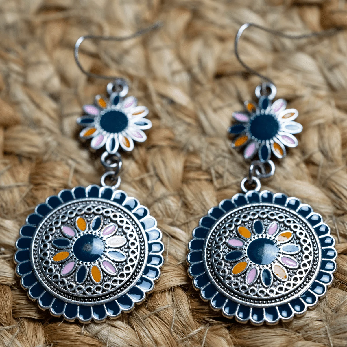 Flower Dangle Drop Earrings - Glova