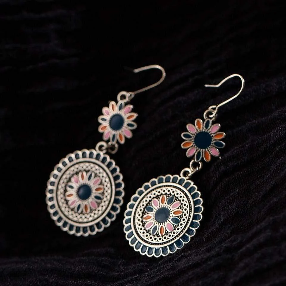 Flower Dangle Drop Earrings - Glova