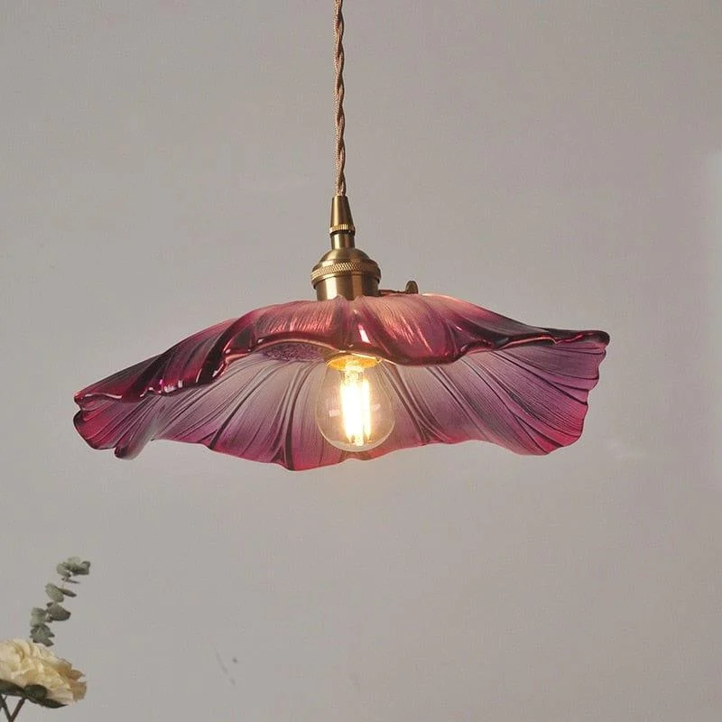 Flower Petal Stained Glass Pendant Light - Glova