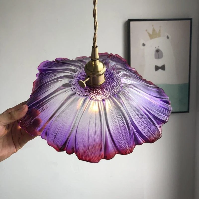 Flower Petal Stained Glass Pendant Light - Glova