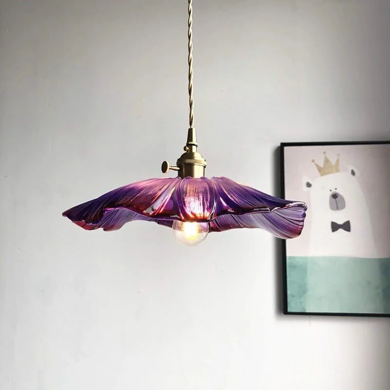 Flower Petal Stained Glass Pendant Light - Glova