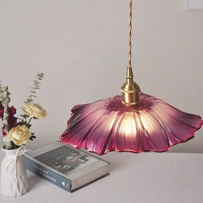 Flower Petal Stained Glass Pendant Light - Glova