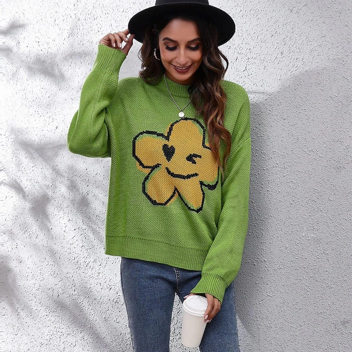 Flower Power Knit Sweater - Glova