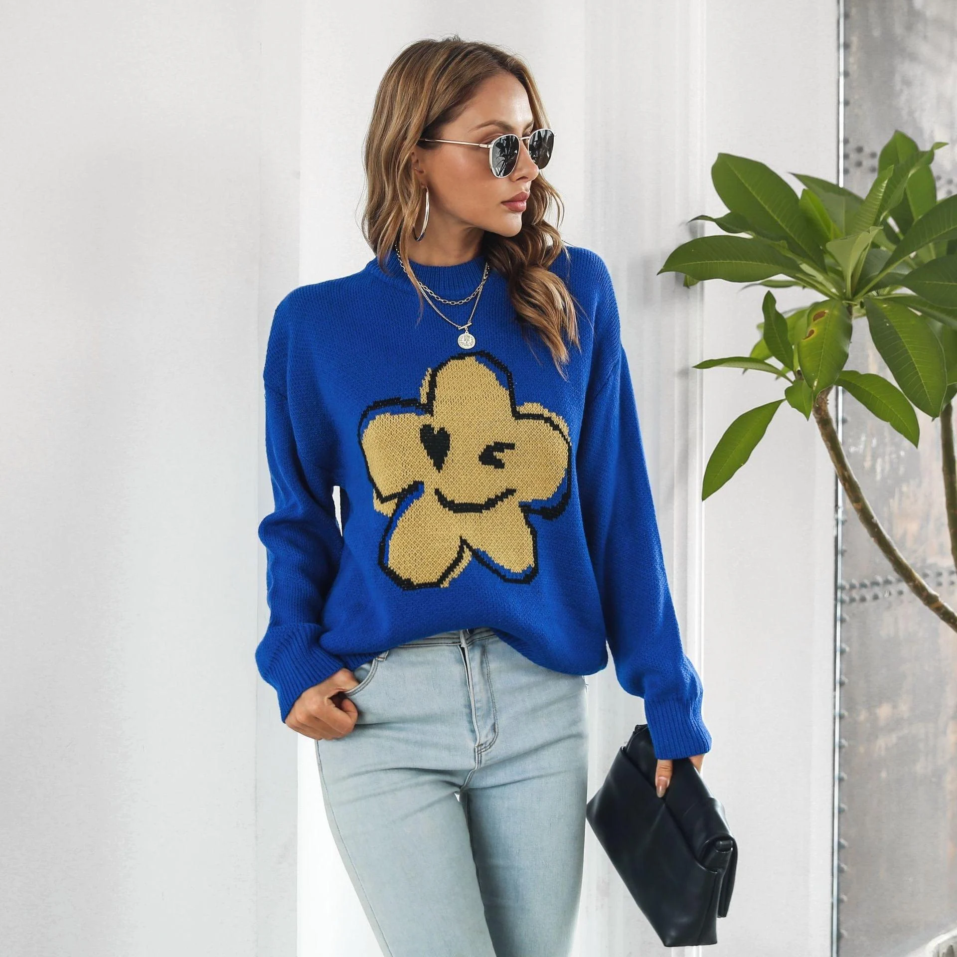 Flower Power Knit Sweater - Glova