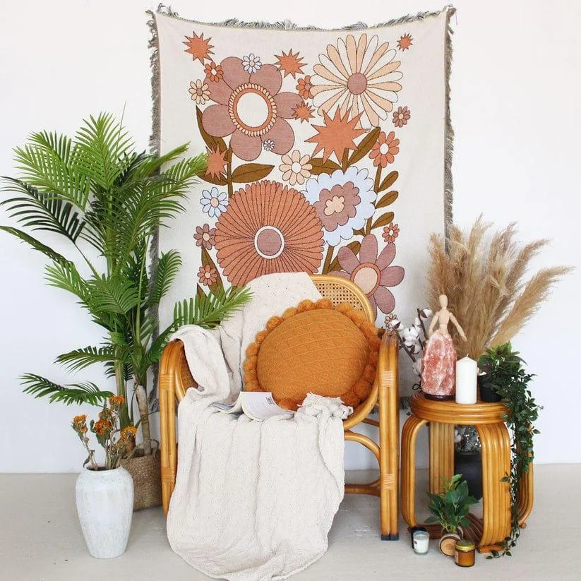 Flower Power Throw Blanket - Glova