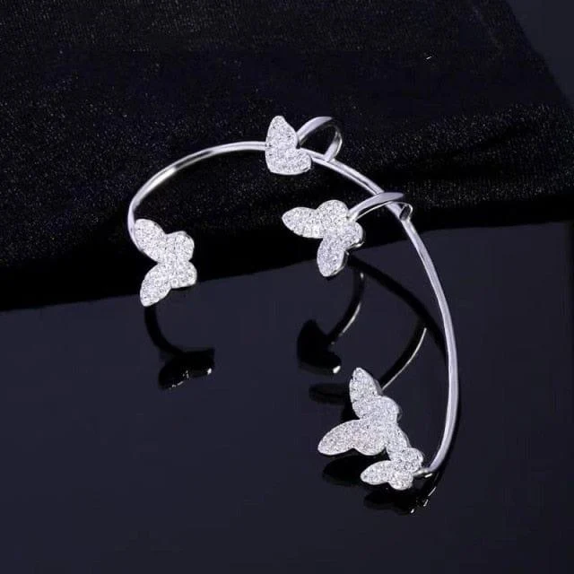 Fly Away Butterfly Cuff Earrings - Glova