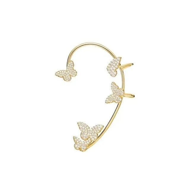 Fly Away Butterfly Cuff Earrings - Glova