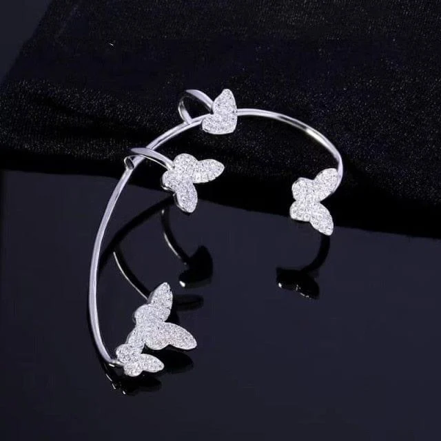 Fly Away Butterfly Cuff Earrings - Glova