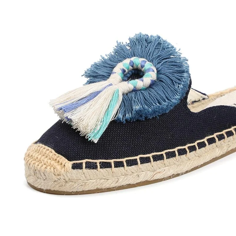 Folk Tassel and Pom Pom Espadrille Slides - 7 Styles - Glova