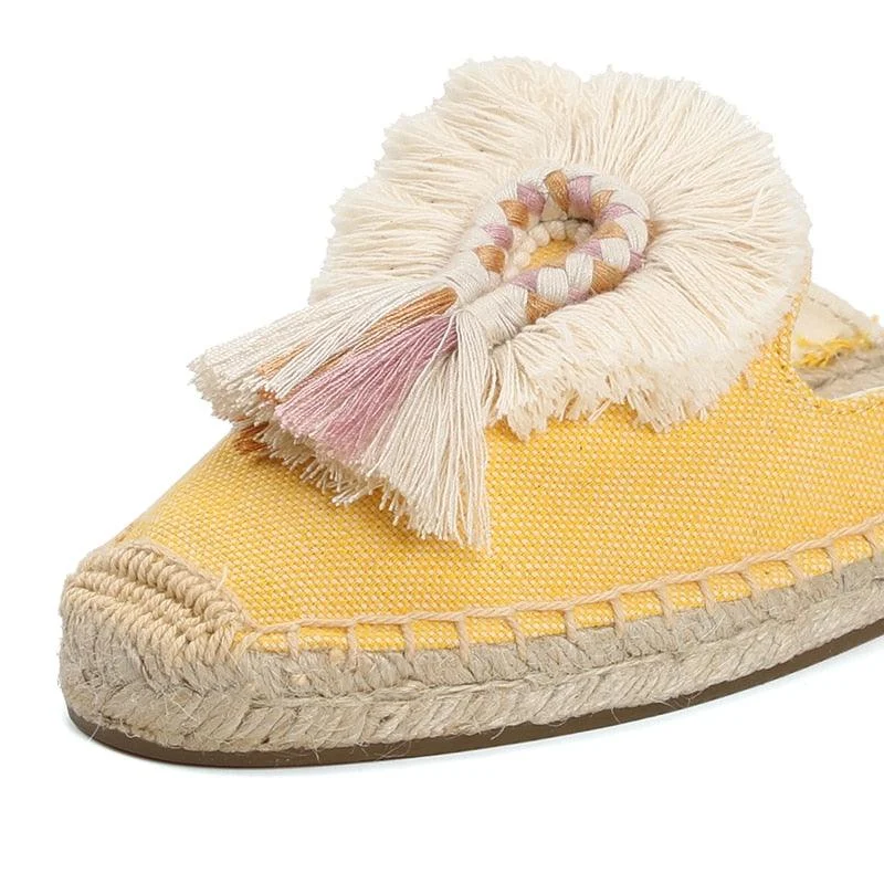 Folk Tassel and Pom Pom Espadrille Slides - 7 Styles - Glova