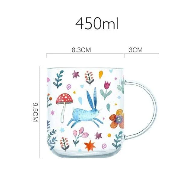 Forest Animals Glass Mug - Glova