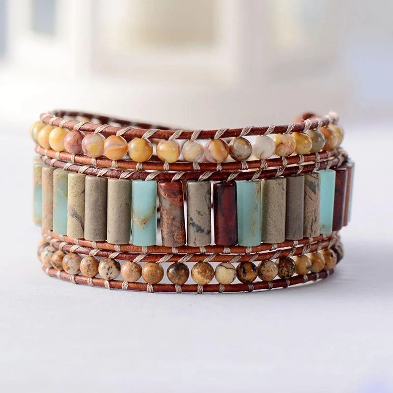 Fortune Daisy Leather Wrap Bracelet - Glova