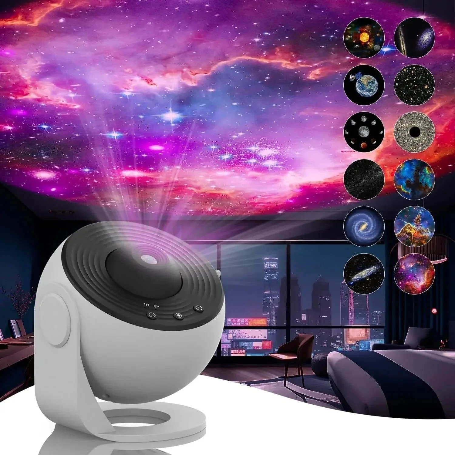 Galaxy Projector Home Planetarium w/ 12 Films - Glova