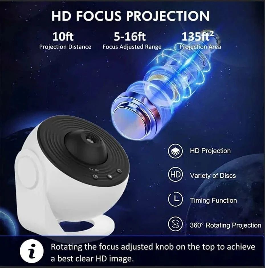 Galaxy Projector Home Planetarium w/ 12 Films - Glova