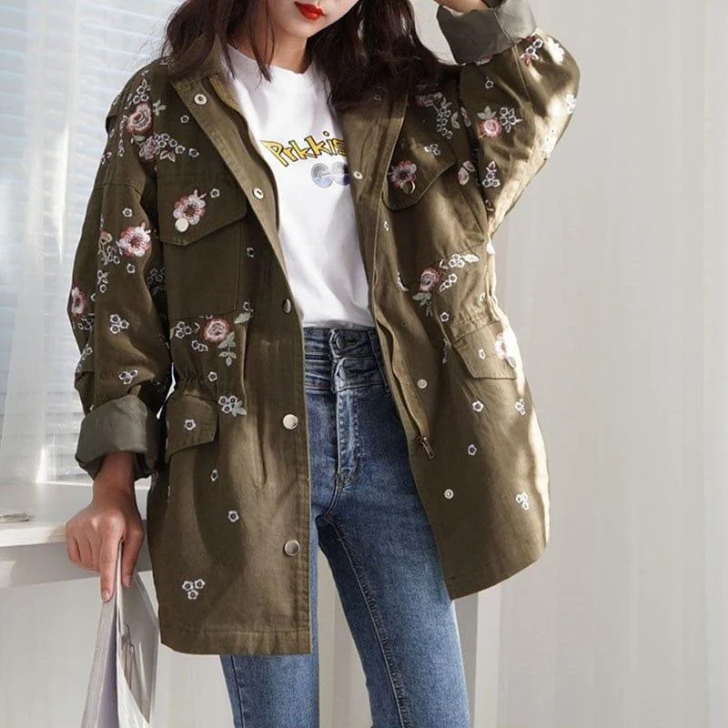 Gardenia Embroidery Coat - Glova