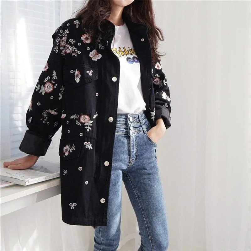 Gardenia Embroidery Coat - Glova