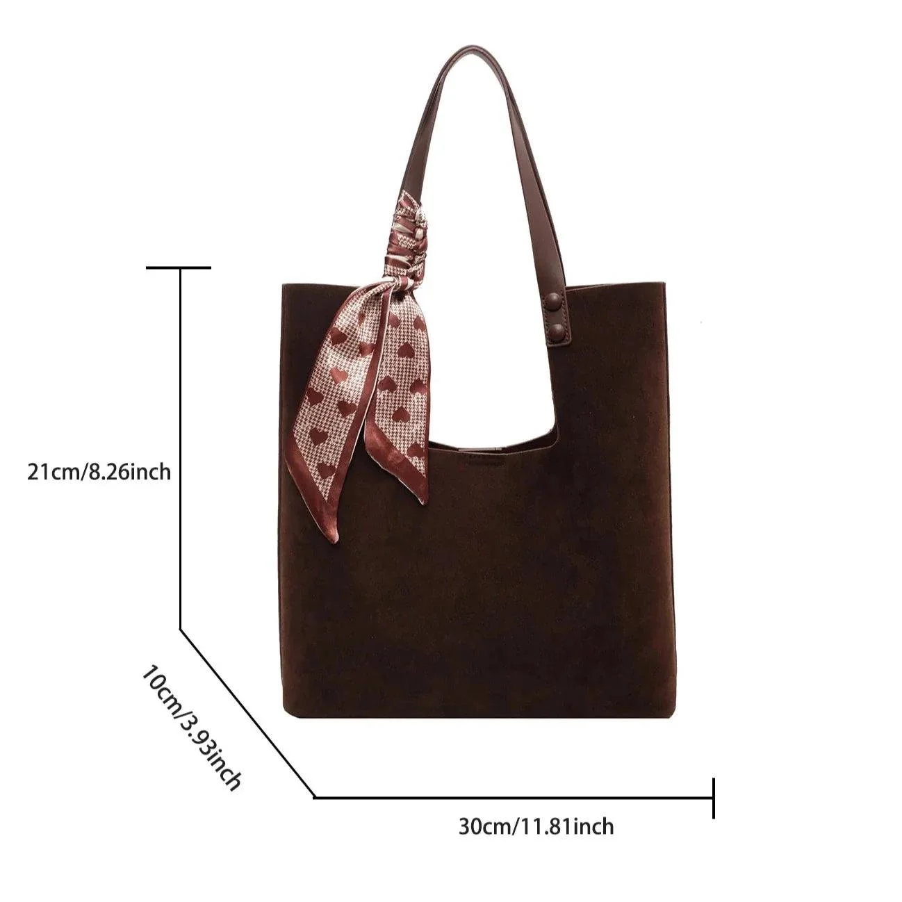 Genna Elegant Scarf Faux Suede Tote - Glova