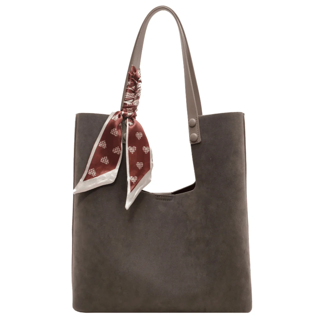 Genna Elegant Scarf Faux Suede Tote - Glova