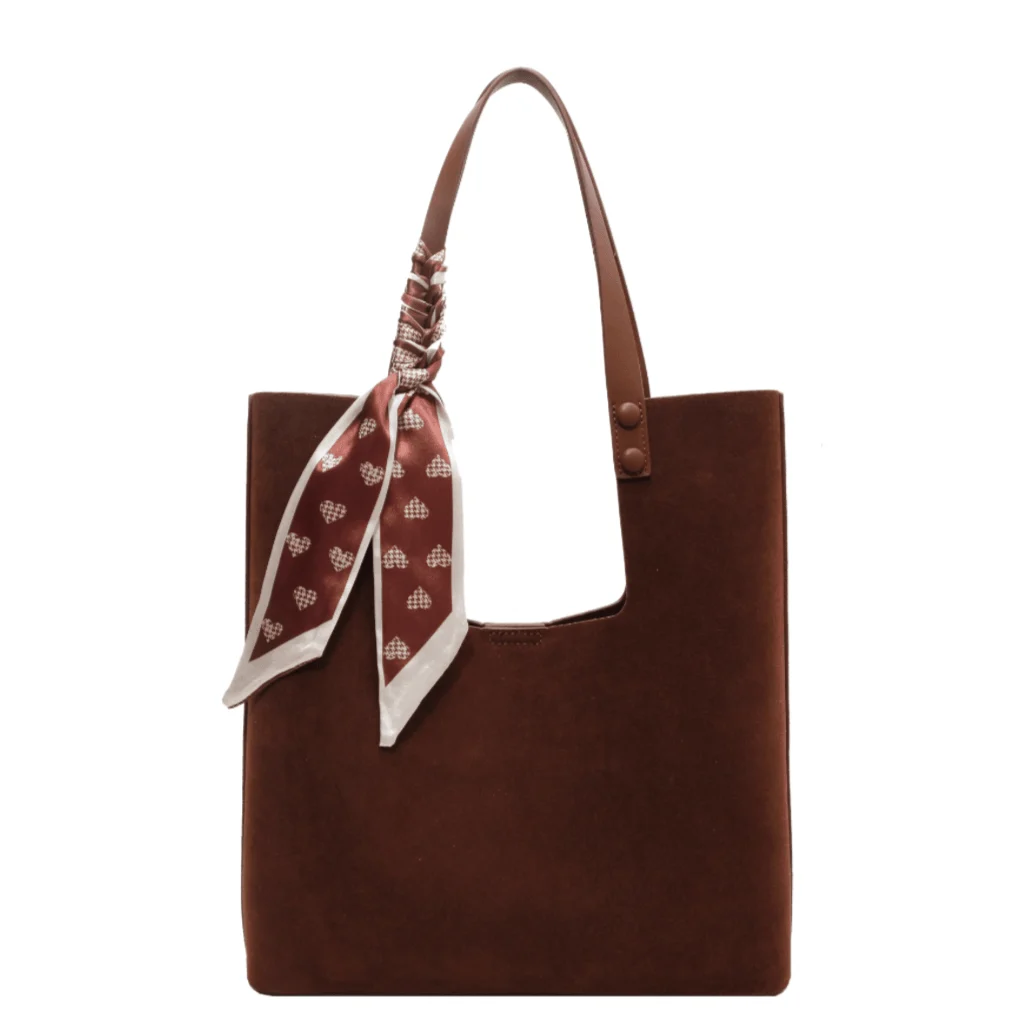 Genna Elegant Scarf Faux Suede Tote - Glova