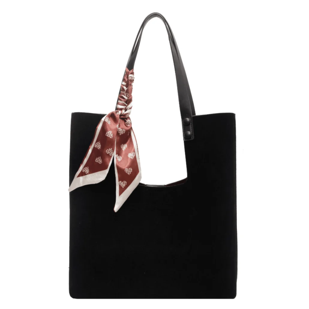 Genna Elegant Scarf Faux Suede Tote - Glova