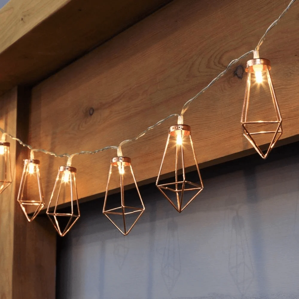 Geometric Copper Fairy Lights - Glova