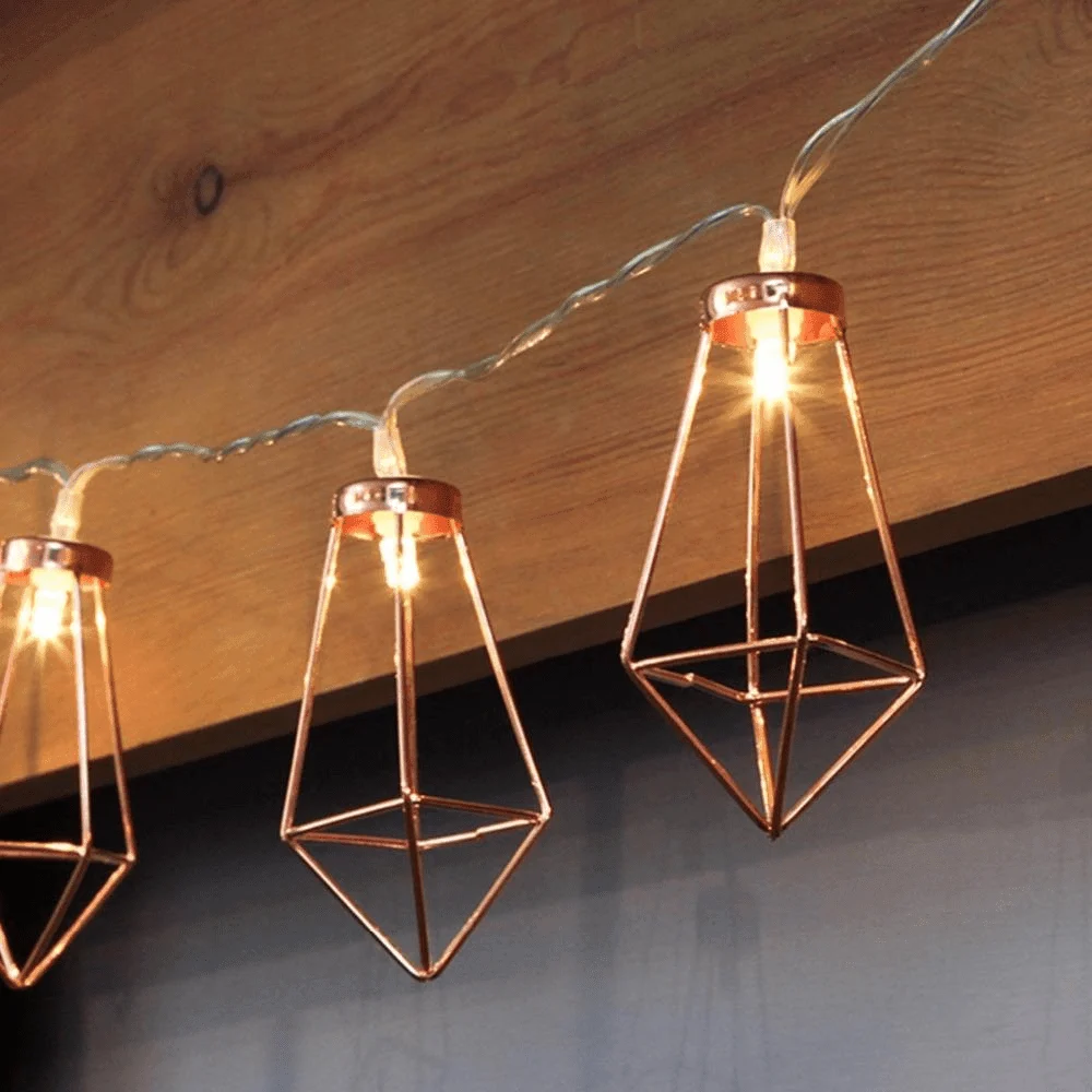 Geometric Copper Fairy Lights - Glova